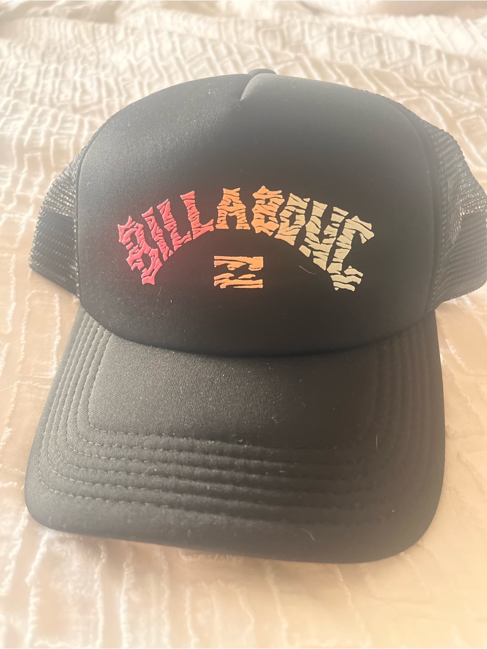 Billabong Black Trucker Cap with Logo Patch